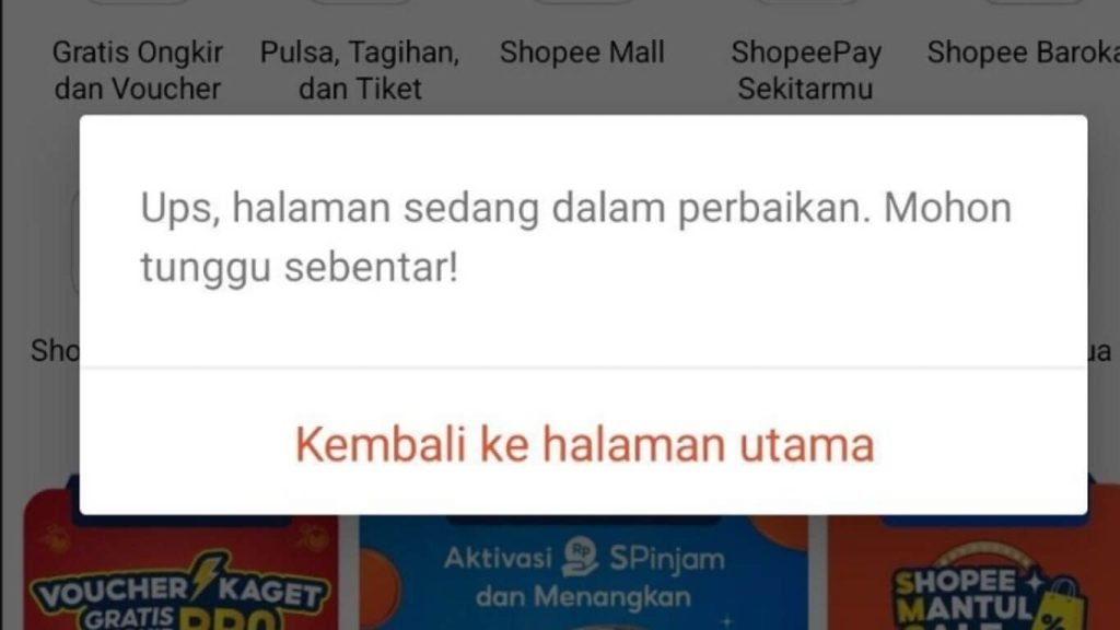 cara mengatasi Ups halaman di Shopee