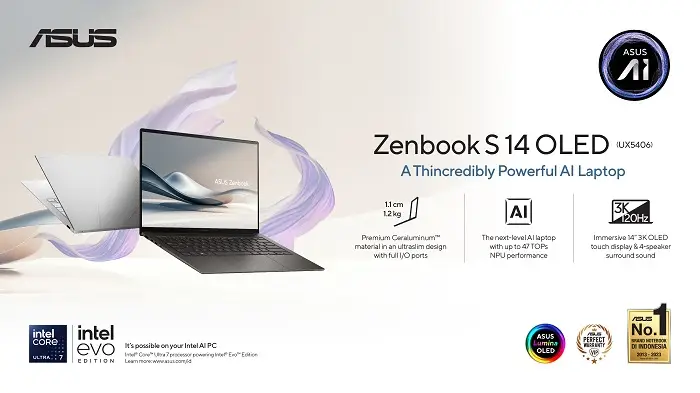 5 Alasan ASUS Zenbook S 14 OLED Berpartisipasi Sebagai Laptop Rapat dengan Audio Visual Terbaik