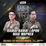 Saksikan Waktu senja Hal ini adalah pada AB+ RAMAI-RAMAI LAPOR MAS WAPRES, EFEKTIFKAH? Bersama Abraham Silaban, Saat 21.30 WIB, Hanya pada tempat iNews