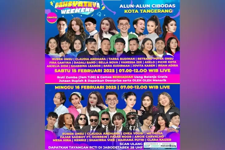 Bersiap Ketemu Kontestan Indonesian Idol lalu Pemain Sinetron RCTI di Dahsyatnya Weekend Tangerang!